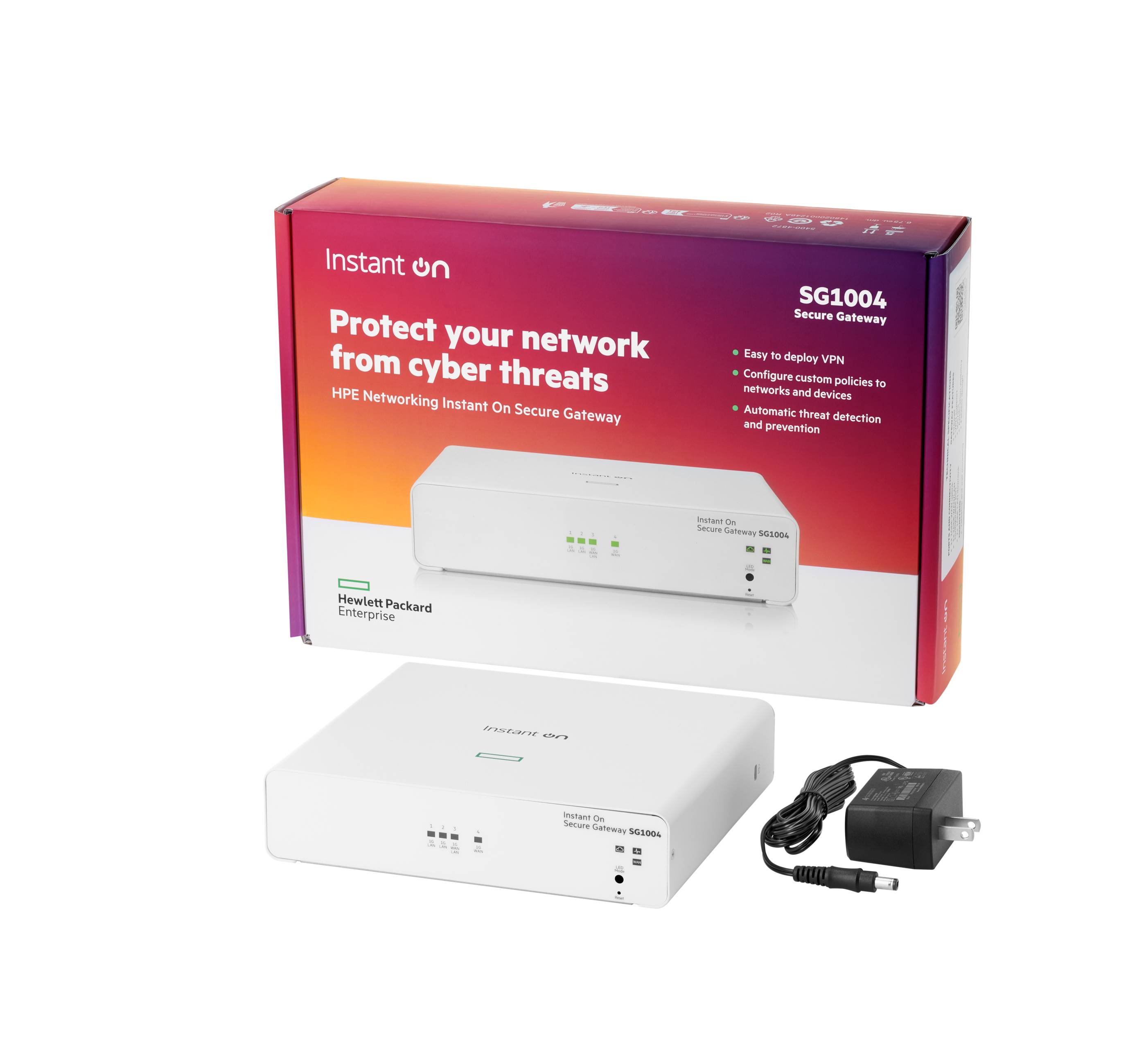Secure Gateway HPE Instant On SG1004 4 Puertos Gigabit - Firewall, VPN, Balanceador de Carga IDS/IPS (S0G33A) Secure Gateway HPE Instant On SG1004 4 Puertos Gigabit - Firewall, VPN, Balanceador de Carga IDS/IPS (S0G33A)